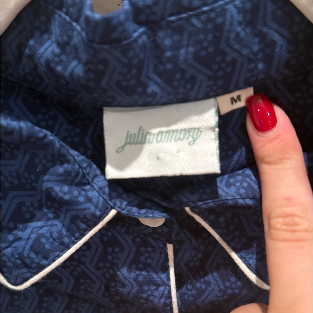 Julia Amory Blue Pareo Set with White Trim - Picture 4 of 8